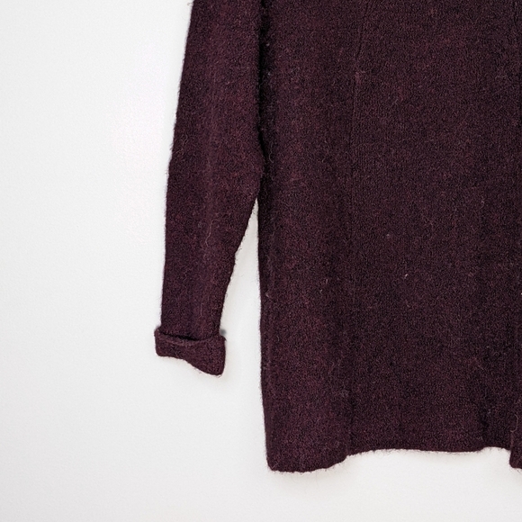 Free People Wool Blend Oversized Slouchy Tunic Sweater Burgundy Purple Size XS/S - Picture 9 of 15
